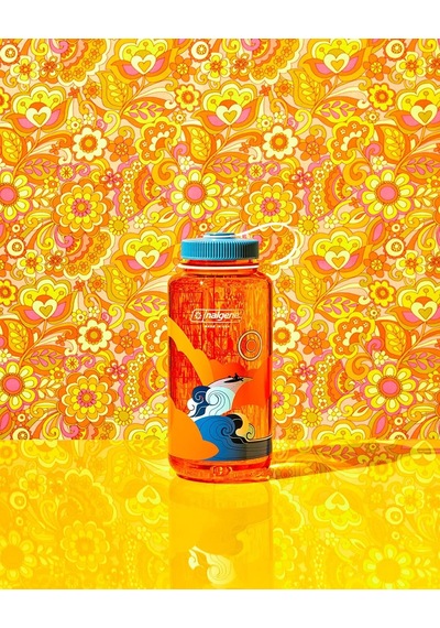 Nalgene Üniseks Yetişkin Geniş Ağızlı Şişe, Retro Klemens, 1 L Çok Renkli