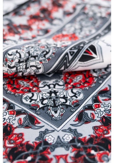 İpekçe Eşarp İp Rayon 100 100 Desenli - Gri Gri - Çok Renkli