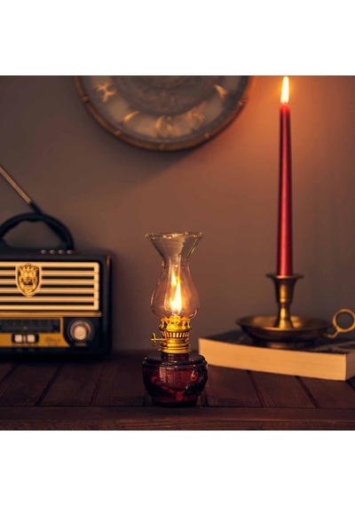 Time Vintage Gaz Lambası - Kırmızı Çok Renkli