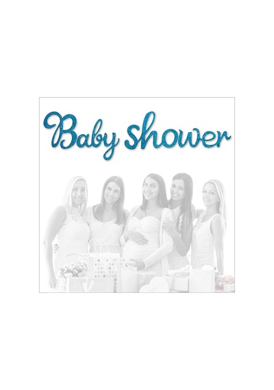 Baby Shower Simli Folyo Karton Banner, 90 Cm - Mavi Diğer