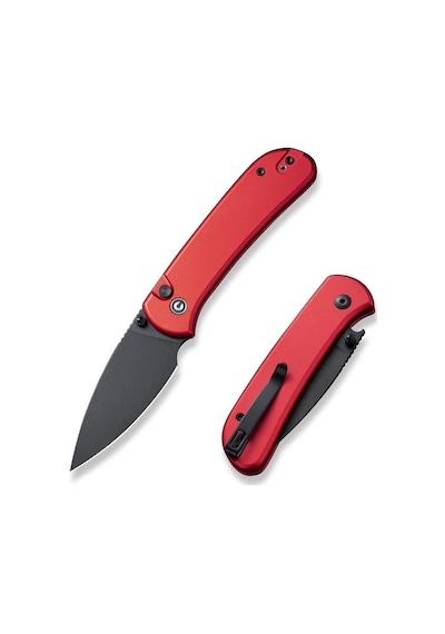 Civivi Qubit Button Lock & Thumb Stud Knife Red Aluminum Handle Kamp Çakı Kırmızı