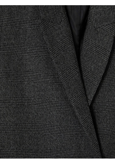 Lcw Studıo Gri Kruvaze Yaka Ekose Kadın Blazer Ceket