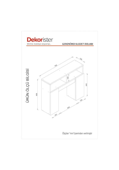 Dekorister Geronimo Klozet Dolabı Beyaz Çok Renkli