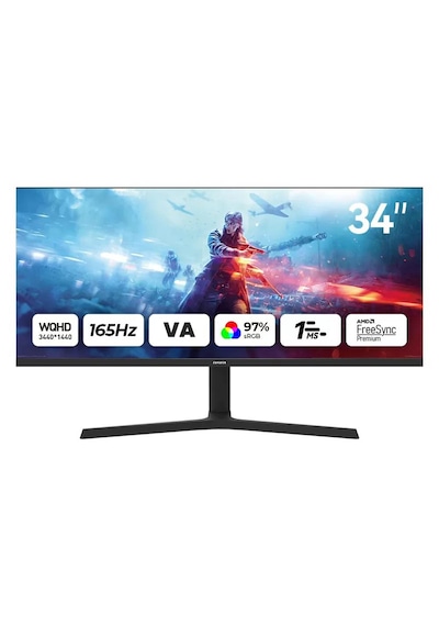 Aıwa 34" Mp3424-y 165hz 1ms Uwqhd Va Curved Gaming Monitör
