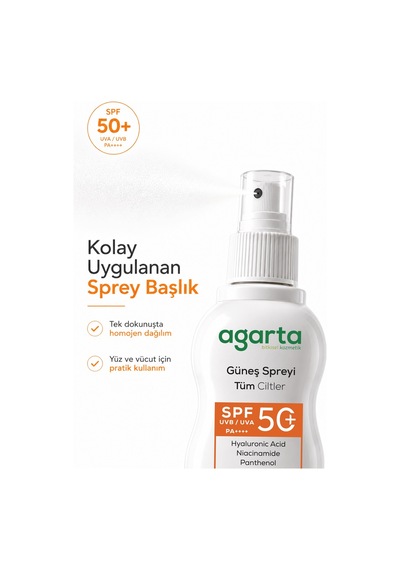 Agarta SPF 50+200 ML Yüz Ve Vücut Güneş Spreyi
