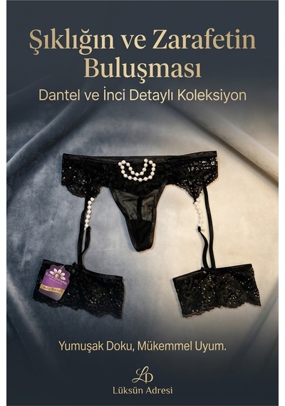 Papatya Lingerie Ön Kısım İncili Aksesuarlı Yan Bantlı Tül Detaylı Jartiyer Siyah - 928395163 Siyah Papatya Lingerie Ön Kısım İncili Aksesuarlı Yan Bantlı Tül Detaylı Jartiyer Siyah - 928395163 Siyah