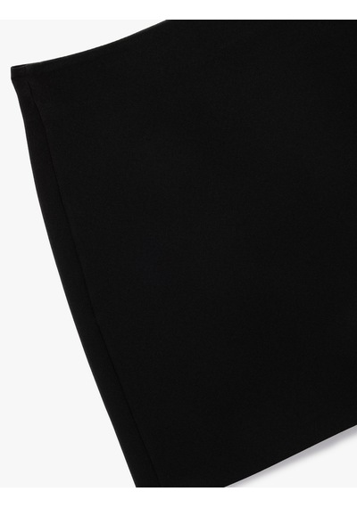 Koton Slim Fit A Kesim Yüksek Bel Mini Etek Siyah 7wak70002uw