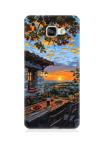 Samsung Galaxy A7 2016 Uyumlu Gün Batımı Desenli Silikon Kılıf