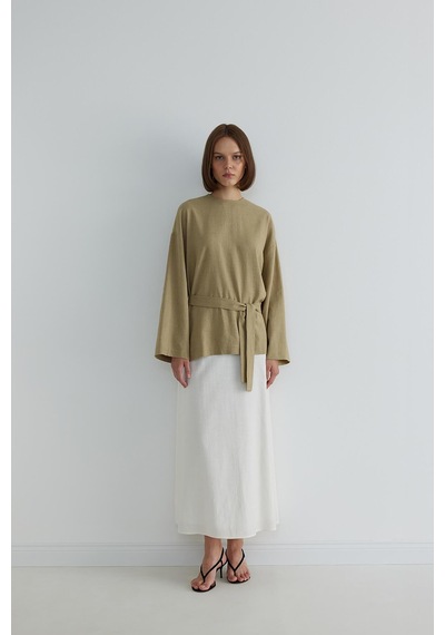 Suud Collection Beyaz Serena Kloş Etek