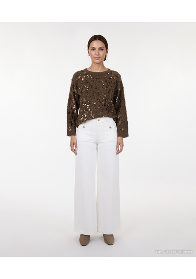 Yargıcı Geniş Düşük Bel Pantolon 26kkpn3066x 006 Ekru