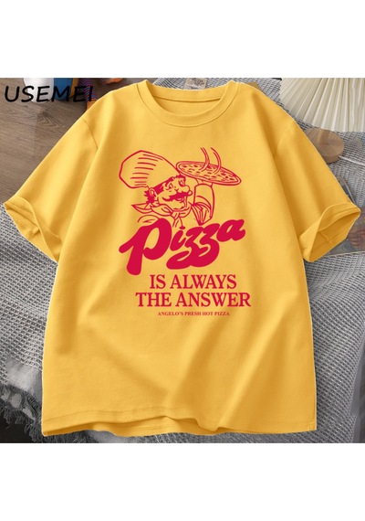 Flood Of Style Pizza Her Zaman Cevap Gıda Baskı T Shirt Kadın Erkek Komik Grafik T Shirt Pamuk Kısa Kollu Ya Sarı Flood Of Style Pizza Her Zaman Cevap Gıda Baskı T Shirt Kadın Erkek Komik Grafik T Shirt Pamuk Kısa Kollu Ya Sarı