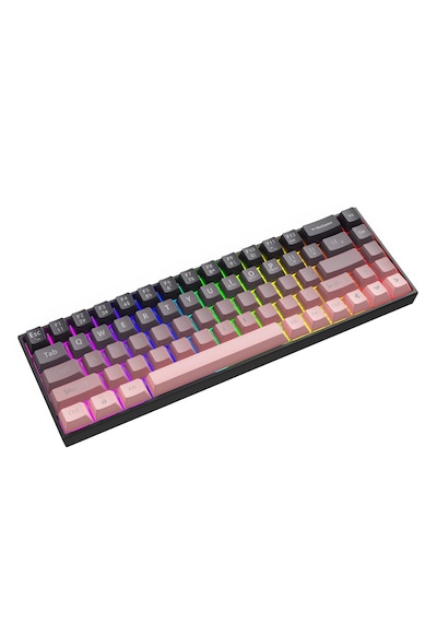 Ak680 Kahverengi Switch Hot-swap Kablolu Mekanik Oyuncu Klavye - Pembe
