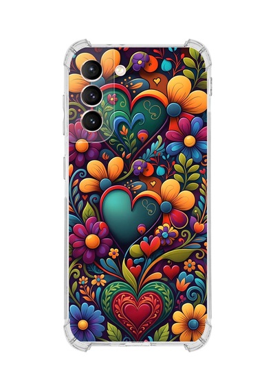 Printify Samsung Galaxy S21 Fe İle Uyumlu Düşlerin Dansı Serisi Çiçeklerin Dansı Tasarımlı Uv Baskılı Köşe Korumalı Antişok Kılıf Şeffaf