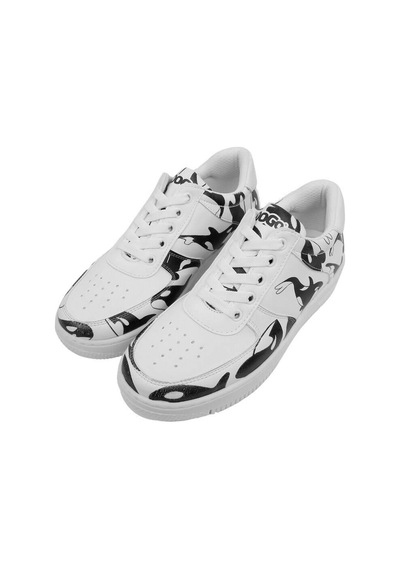 Kadın Vegan Deri Beyaz Sneakers - Flowing Orca Tasarım Çok Renkli