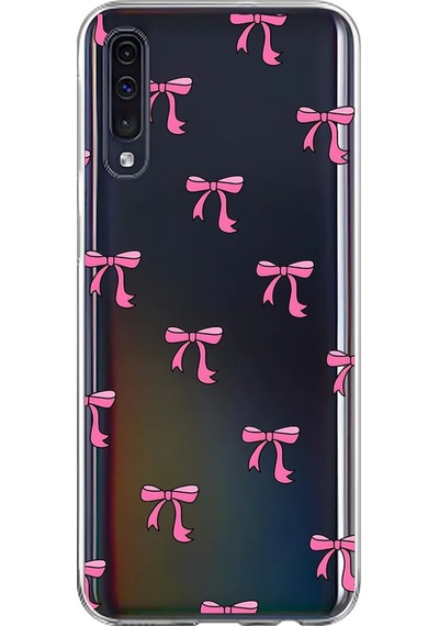 Samsung Galaxy A70 Uyumlu Şeffaf Kılıf Kurdele 3 Tasarımlı