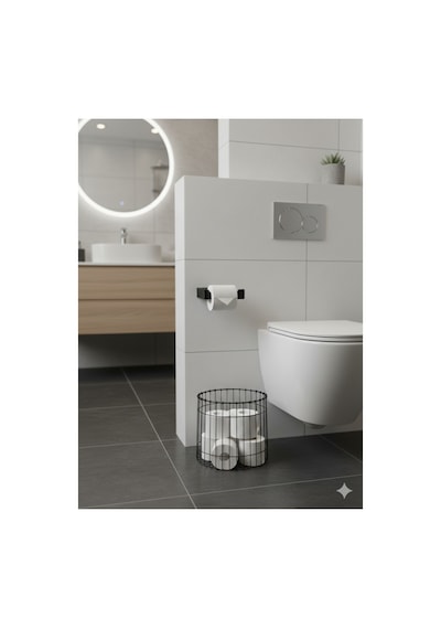 Buççin Online Mağaza Modern Mat Siyah Metal Tuvalet Kağıdı Tutacağı Yapışkanlı Iı Minimal Duvara Monte Kağıtlık Met Çok Renkli