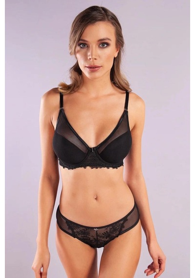 Gapara Big Size Plunge Bra, Siyah Konforlu Ve Şık Sütyen Çok Renkli
