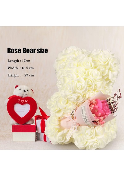 Teddy Rose Kırmızı Beyaz Ayıcık