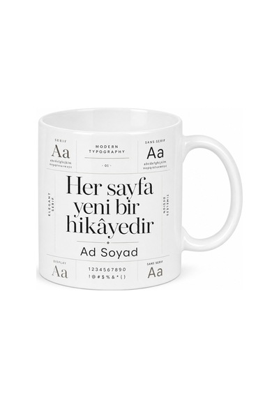 Dergi Tasarımcısı Sayfa Mizanpajı Kapak Görseli Yazı Tipleri Kupa Hediye Bardak Beyaz / Çok Renkli