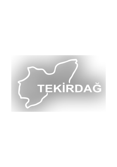 Tekirdağ Harita Araba Sticker 17x17 Cm Beyaz