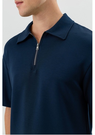 Antioch Polo Yaka Basic T-shirt Lacivert