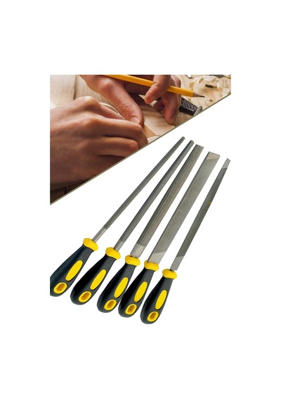 Meşem-1290 Büyük Boy Eğeleme Seti 32cm 5'li Eğe Seti Hava Çeliği, Metal, Ağaç 1410