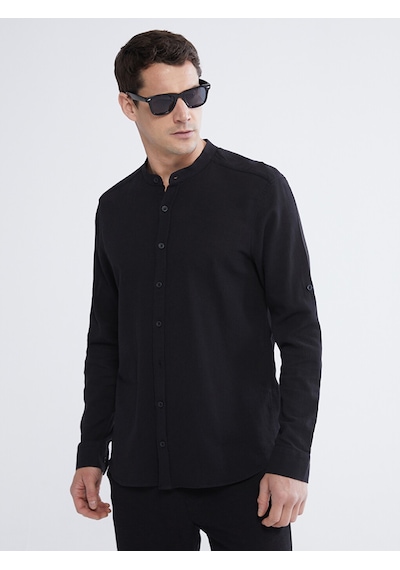 Lcwaıkıkı Classic Siyah Regular Fit Hakim Yaka Erkek Gömlek