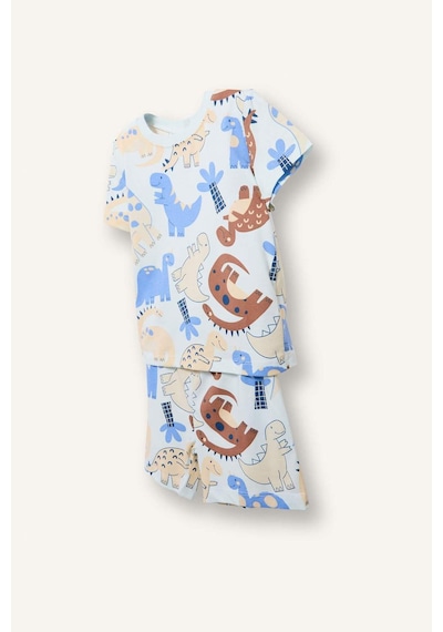 Defacto Dinozor Baskılı 2li Pijama Takımı Erkek Bebek H4034a526hsbe194 Mavi-be194