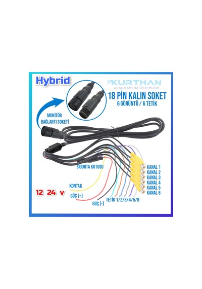 6 Kanallı Hybrid Dvr Monitör Kamerasız 256 Gb - 12 24 Volt