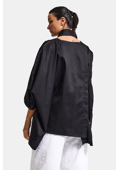 it's basic Kadın Siyah Renk Oversize Tasarım Gömlek
