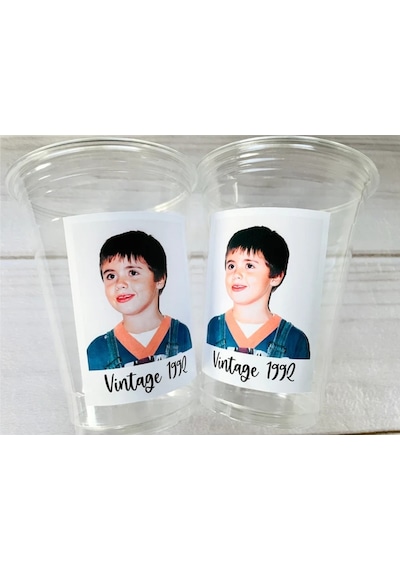 Kişiye Özel Plastik Parti Bardakları Doğum Günü Süsleme 10 Adet 0