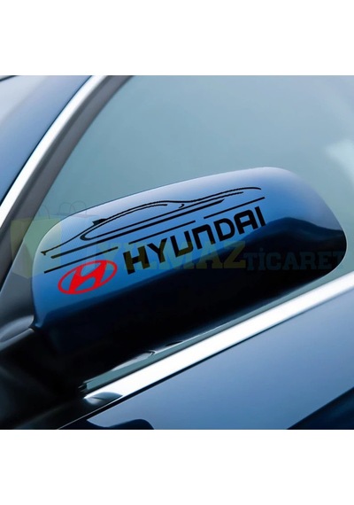 Hyundai Logo Yan Ayna Şerit Oto Sticker Yapıştırma Etiket 1 Çift