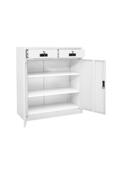Tr Beyaz Çelik Ofis Dolabı 90 X 40 X 102 Cm - 2 Ayarlanabilir Raflı Ve 3 Çekmeceli Ağır Hizmet Tipi Metal Belge Ku Genel