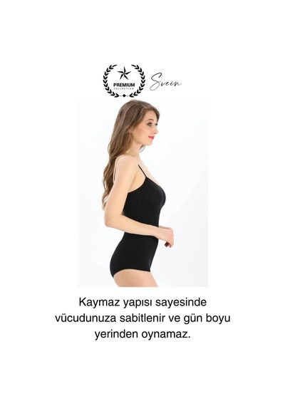 Svein Yeni Sezon Slip Kesim Kaymaz Ve Konforlu Toparlayıcı Şekillendirici Kadın Slip Body Gün Boyu Rahat Siyah