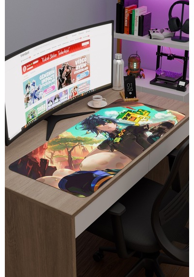 Kinich Genshin Impact Anime Gacha V2 - 90x40 Xxl Gaming Mouse Pad Fare Altlığı