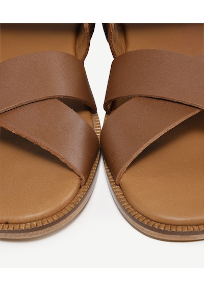 Yargıcı Çapraz Deri Sandalet 24yeay4481x 057 Kahverengi