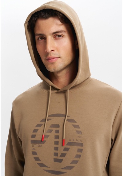 AR-MA Arma Erkek Slim Fit Örme Interlok Kapüşonlu Kanguru Cepli Sweatshirt Yazı Baskılı %80 Pamuk %14 Polyester %6 Elastane K30254685302 Gri - Bej AR-MA Arma Erkek Slim Fit Örme Interlok Kapüşonlu Kanguru Cepli Sweatshirt Yazı Baskılı %80 Pamuk %14 Polyester %6 Elastane K30254685302 Gri - Bej
