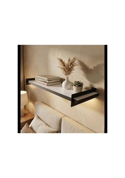 Tekli Dekoratif Duvar Rafı Modern Tasarım, Kolay Montaj, 60x20 Cm Beyaz - 650508295 Beyaz