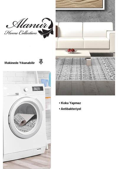 Dekoreko Kaymaz Taban Djt Salon Halısı Trend Iskandinav F5078 gri