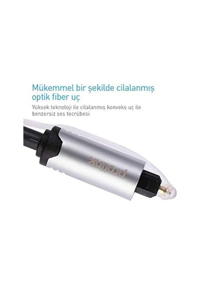 Prolink 60 Cm Optik Kablo Toslink Plug Metal Premıum Chrome Audıo Optik Fiber Ses Kablosu