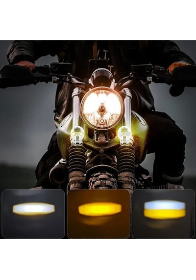2 Adet Siyah Kuru Kafa Led Spot Sis Farı - 4 Işık Modlu, Ip68 Motosiklet Atv Utv Su Geçirmez Set