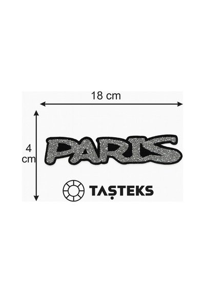 Taşlı Ütülenebilen Veya Sticker Olarak Kullanılabilen Paris Yazı Modeli