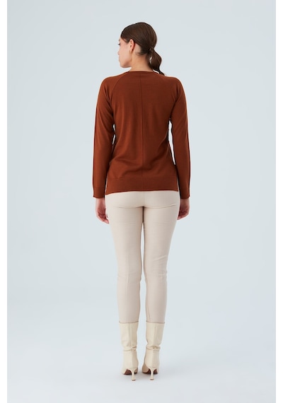 Peraluna Vanessa Pullover Merino Yünlü Yanları Yırtmaçlı Ince Kadın Triko Kazak Kahve-kahve Kahve Peraluna Vanessa Pullover Merino Yünlü Yanları Yırtmaçlı Ince Kadın Triko Kazak Kahve-kahve Kahve