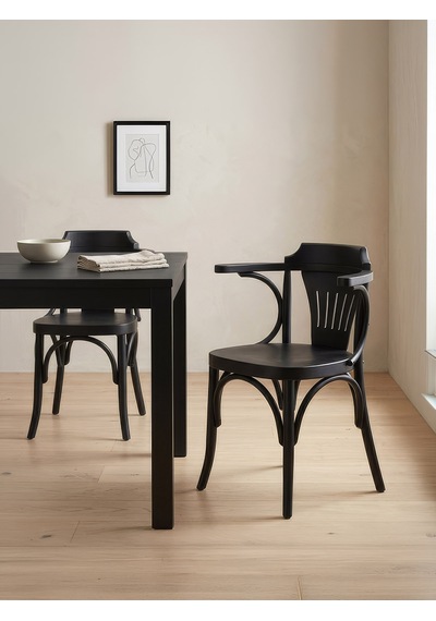 Thonet Klasik Ahşap Sandalye Siyah