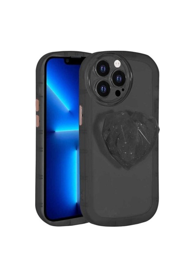 Apple Uyumlu iPhone 12 Pro Max Kılıf Kamera Korumalı Pop Soketli Renkli Zore Ofro Kapak Siyah