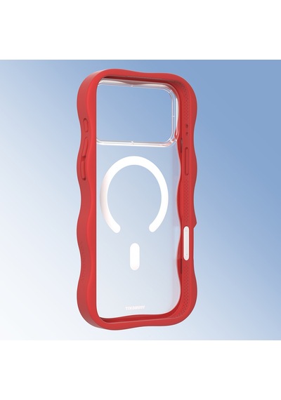 Apple Uyumlu iPhone 17 Pro Max  Kılıf M-safe Şarj Özellikli Youngkit Wave Matte Serisi Kapak Kırmızı Kırmızı