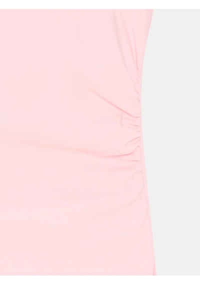 DİLVİN 91704 Yırtmaç Detaylı Midi Elbise-toz Pembe