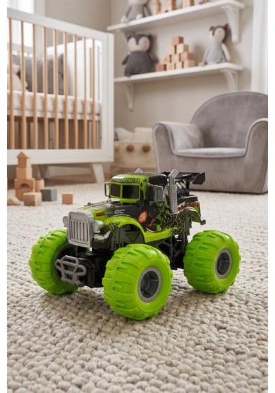 Şarjlı 2.4g Işıklı Buharlı Off-road Kamyon Yeşil Rq3049