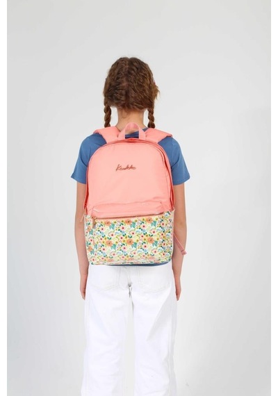 Kaukko Soft Floral Sırt Çantası Salmon K1734
