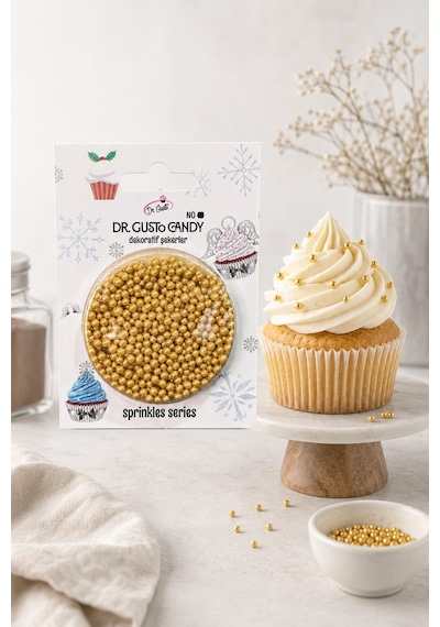 Dr. Gusto 2 Mm Candy Altın Boncuk Pasta Süsleme Şekeri